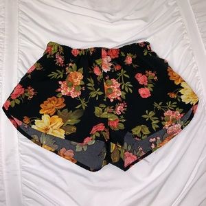 floral flowy shorts